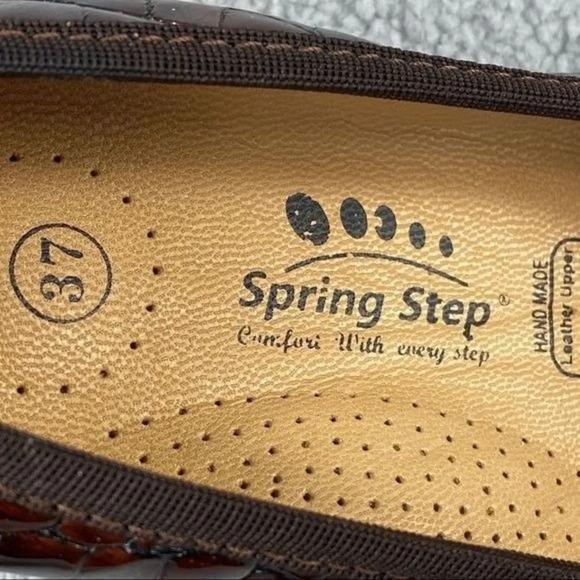 NEW SPRING STEP‎ KART II SHOES Wedge Womens 6.5 us or 37 Croco Embossed Brown - Picture 15 of 16